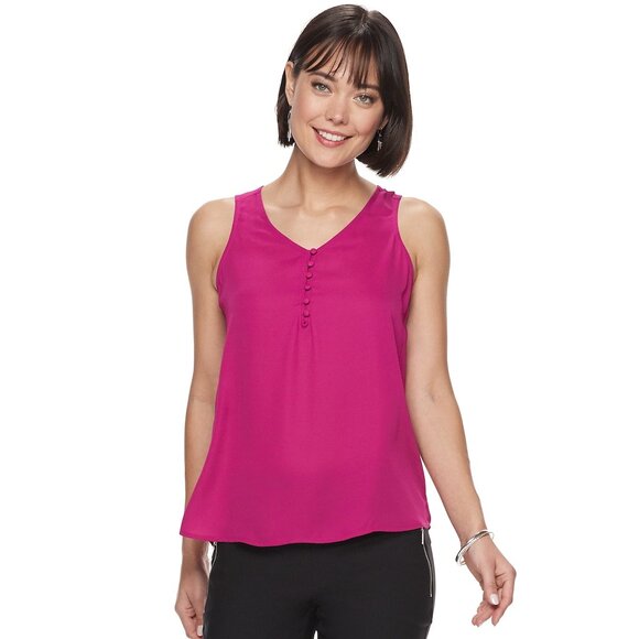 NEW Button-Front Tank Orchid Pink Medium NWT - Picture 1 of 1